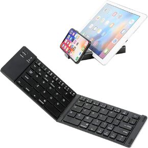 Wireless Bluetooth Keyboard Compatible with Apple iPad Pro 13, 11 inch 7th Generation 2024 M4 Models Built-in Phone Holder/Stand-Ultra Slim Folding Rechargeable Full Size Keyboard!