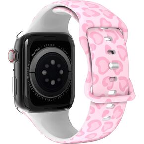 Stylish design Apple Watch Band Compatible with Apple Watch 38mm 40mm 41mm 42mm 44mm 45mm 46mm 49mm, Soft Silicone Sport Band Straps for iWatch Series 10 9 8 7 6 5 4 SE Ultra for Women Man