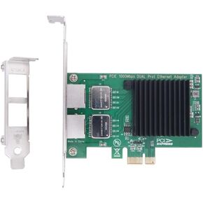 2Port Networking Card I350T2 I350AM2 Chip PCIE 1X to 2X 10/100/1000Mbps Gigabit Ethernet Card for PC