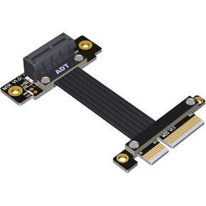 JMT PCI-E 4.0 x4 إلى X1 تمديد كابل Gen4 16G/BPS لبطاقة شبكة بطاقة PCI Express X1 SSD (M21SL ، 25 سم)