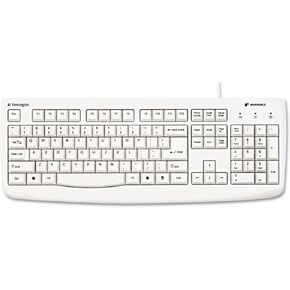 Kensington 64406 Pro Fit USB Washable Keyboard, 104 Keys, Wired, White