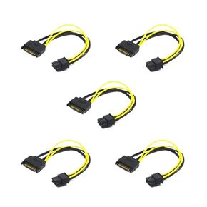 5pcs 20CM SATA to 6pin Graphics Card Power Cable SATA 15pin to 6pin PCIe PCI-e PCI Express Adapter Power Supply for Miner Mining