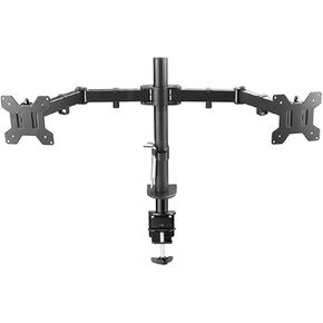DL-MS02 Desktop Stand Full Motion 360 Degree Steel Dual Monitor Holder 10"-27" Clamp Base Monitor Mount Arm Loading 9.9kgs