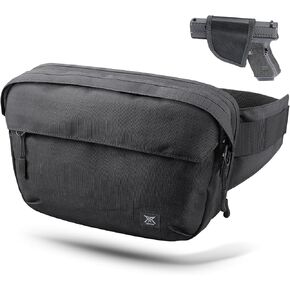 CCW CCW Fanny Pack ، حقيبة حزام EDC مع الحافظة ، وإخفاء حقيبة حمل للرجال ، وحزمة الخصر المشي لمسافات طويلة قابلة للتعديل