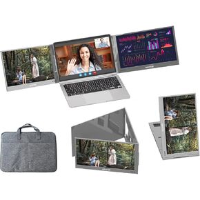 15.6 Inch Portable Laptop Screen Extender w/Bag, 1080P USB-C Triple Laptop Monitor, Portable Monitor w/Adjustable Stand for 12"-16" Laptop(Mac, Windows, Android)