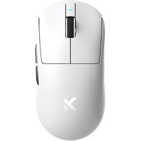 MCHOUSE A7 Ultra Wireless Esports Gaming Mouse, Wireless/Wired Dual 8K Polling, 42,000 DPI, PAW3950 Optical Sensor, 59g Lightweight, 5 Programmable Buttons, 130 Hr Battery, for PC & Mac - White