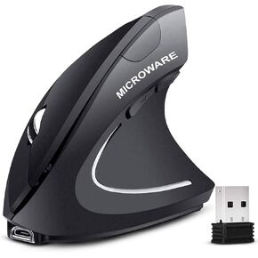 Wireless Ergonomic Mouse, Jelly Comb Rechargeable 2.4G Bluetooth Vertical Mouse Switch to 3 Devices Optical Mice with 6 Buttons 3 Adjustable DPI Levels for Laptop, PC, MacBook, Notebook