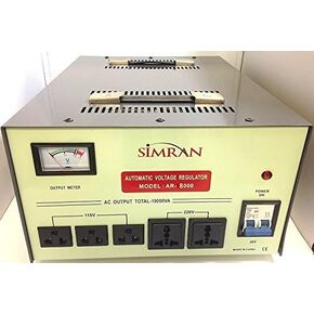 Simran 8000 Watt Power Converter Voltage Regulator Stabilizer with Built-in 110 Volt to 220/240 Volt Step Up & Down Voltage Transformer (AR-8000)