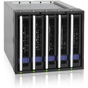 ICY DOCK FatCage MB155SP-B 5 Bay EZ-Tray 3.5" SATA Hard Drive Hot-Swap Backplane Cage in 3X 5.25 Bay