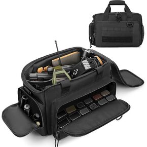 Tactical Pistol Range Bag with 12X Magazine Slots, Gun Bags for Handguns with Lockable Zippers and Detachable Shoulder Strap, Soft Pistol Case for Shooting Accessories