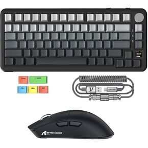 Attack Shark X85PRO 75% Wireless RGB Keyboard & X11 59g Lightweight Mouse Combo, Tri-Mode, Hot-Swap, TFT Display, Charging Dock, Side Printed,for Gaming/Office