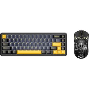 ATTACK SHARK R5 Ultra Wireless Mouse and X65 HE Hall Effect Keyboard Combo,Magnetic Switch,8K Polling Rate,Hall Effect,Rapid Trigger,PAW3950PRO Optical Sensor,42K DPI,Lightweight