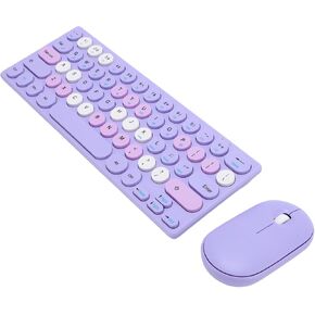 EBTOOLS Wireless Keyboard and Mouse Combo, 2.4G, 64 Keys Keyboard, 1200 DPI Sensor, Auto Sleep Function, for Windows and OS X Systems (Red)