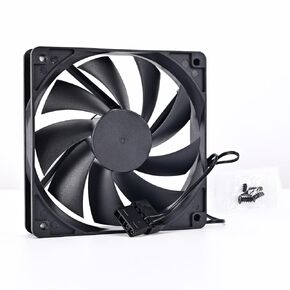 12025 Cooling Fan 120mm X 25mm DC 12V 1500RPM for Computer Case, with D-Type Molex 2 Wire 4 Pin Male and Femal Connector Integrated