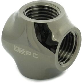 XSPC G1/4" 4 Way Fitting, Black Chrome