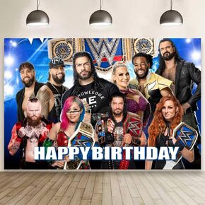 Wall Decor Backdrop for Wresting Themed Decorations, Wresting Banner for Birthday Party Supplies (5x3ft)