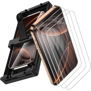 3 Pack for iPhone 16 Pro Max Screen Protector Film [Not Glass], 0.18mm Ultra Thin Flexible PET Film Screen Protector for iPhone 16 Pro Max with [Easy Installation Tray], Scratch-Resistant, HD Clear