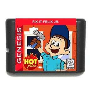 Fix It Felix Jr 16 Bit MD Game Card Reproduction Cart for Sega Genesis Mega Drive