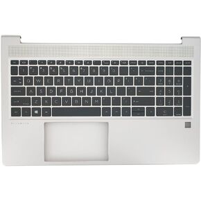 Replacement Upper Case Palmrest Top Cover for HP Elitebook 650 655 G9 15'' Series Laptop Non-Backlit Keyboard Assembly N17713-001 Silver