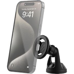 Scosche SMS2DV MagicMount MagSafe Mount for Car Vent/Dashboard Cell Phone Holder for Collapsible Pop Grip/Socket, 360 Rotation Magnetic Phone Stand Compatible with iPhone 16 15 14 13 12 and Android