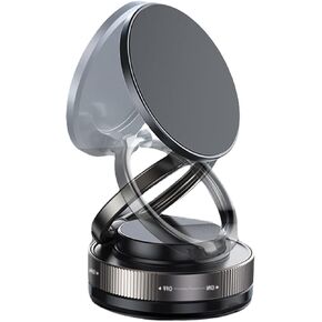 2025 Upgraded Vacuum Magnetic Car Phone Holder for Magsafe with N56 Grade Magnets, 360° Rotatable and 180° Flippable Car Phone Mount, Cell Phone Holders for Car & All Smartphones (Black)