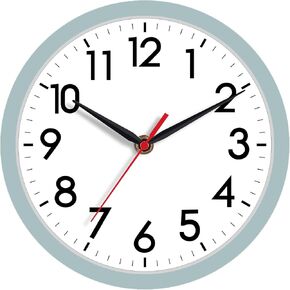 ساعة حائط AKCISOT، ساعات حائط صغيرة حديثة تعمل بالبطارية 8 بوصة، صامتة غير موقوتة كلاسيكية تناظرية للمكتب، المنزل، الحمام، المطبخ، غرفة النوم، المدرسة (أسود) in Kuwait