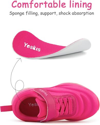 YESKIS Boys Girls Light Up Shoes with Switch 3 Lighting Modes Fizzzy Big Kids LED Running Tennis Sneakers for Toddler Little and Big Kid in Kuwait