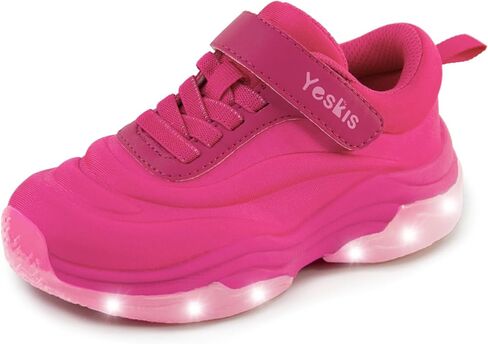 YESKIS Boys Girls Light Up Shoes with Switch 3 Lighting Modes Fizzzy Big Kids LED Running Tennis Sneakers for Toddler Little and Big Kid in Kuwait