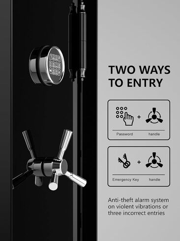 Fireproof Safe with Digital Lock – Heavy-Duty 8.12 cu.ft Large Gun Safe for Home, Office & Business | Secure, Durable & Stylish Design | Waterproof & Burglar-Proof (BLACK) in Saudi Arabia