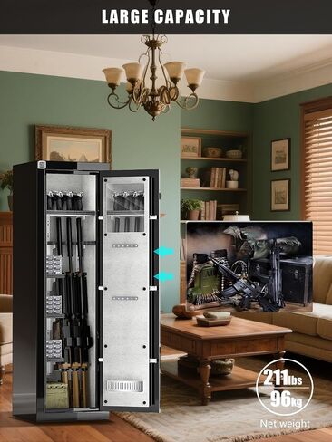Fireproof Safe with Digital Lock – Heavy-Duty 8.12 cu.ft Large Gun Safe for Home, Office & Business | Secure, Durable & Stylish Design | Waterproof & Burglar-Proof (BLACK) in Saudi Arabia