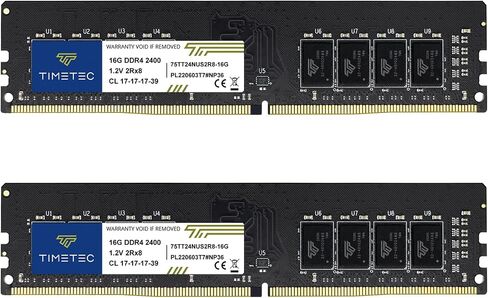 Timetec 32GB KIT(2x16GB) DDR4 2400MHz PC4-19200 Non-ECC Unbuffered 1.2V CL17 2Rx8 Dual Rank 288 Pin UDIMM Desktop PC Computer Memory RAM Module Upgrade (32GB KIT(2x16GB)) in Saudi Arabia