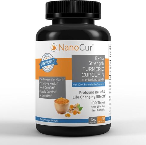Nanocur Turmeric Curcumin - 100x More Active Than Turmeric, 170% More Active Than Curcumin + Black Pepper Extract. Joint Support, Relief, and Energy You’ll Feel. Organic Curcumin/Plant-Based Carrier. in Saudi Arabia