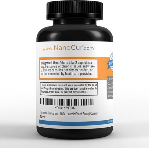 Nanocur Turmeric Curcumin - 100x More Active Than Turmeric, 170% More Active Than Curcumin + Black Pepper Extract. Joint Support, Relief, and Energy You’ll Feel. Organic Curcumin/Plant-Based Carrier. in Saudi Arabia
