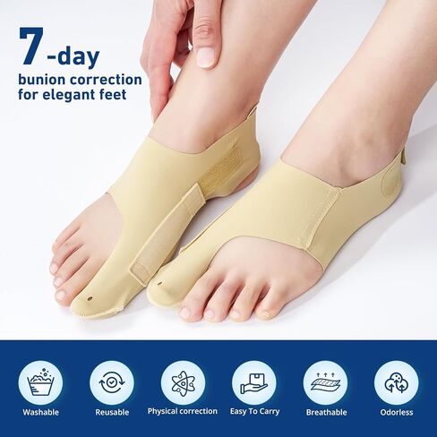 2 Pcs Bunion Corrector & Adjustable Toe Spacer for Women & Men-Big Toe Support with Side & Heel Straps, Hallux Valgus Pain Relief, Comfortable for Day & Night. in Saudi Arabia