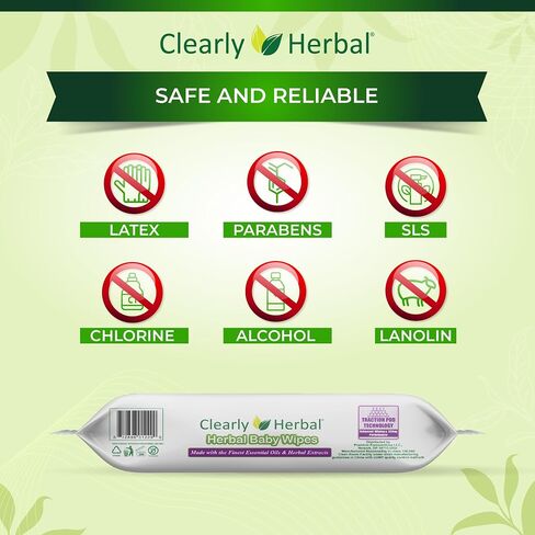 Clearly Herbal Baby Wipes, 288 Count, Natural Ingredients, Safe and Reliable, Aromatherapeutic Bliss in Saudi Arabia