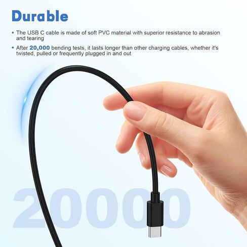 3 حزمة USB C إلى USB C شحن كابل ، ش شو شحن الشحن السريع ، النوع C من النوع C الشاحن سلك لـ iPhone 16 15 Pro Max و iPad Pro/Air و MacBook Pro/Air والمزيد (أسود) in Kuwait