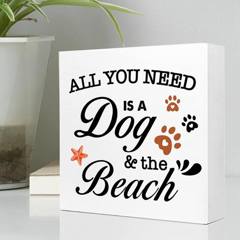 Dog Noun Definition Wooden Sign Desk Decor, Funny Dog Wood Block Sign Desk Decorations for Dog Mom Home Bedroom Living Room Girls Room Shelf Table Decor Gifts in Kuwait
