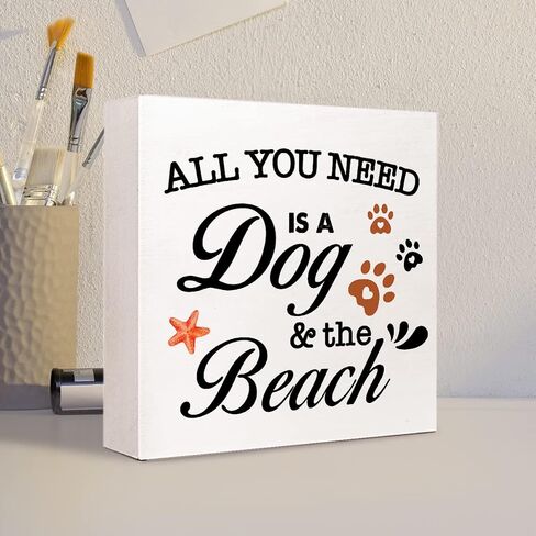 Dog Noun Definition Wooden Sign Desk Decor, Funny Dog Wood Block Sign Desk Decorations for Dog Mom Home Bedroom Living Room Girls Room Shelf Table Decor Gifts in Kuwait