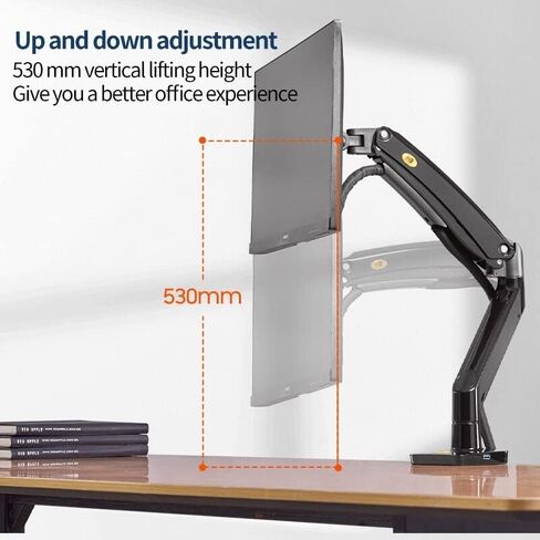 F100A Monitor Desk Mount Full Motion 360 قم بتدوير ذراع شاشة الدوران مع نابض الغاز لمدة 39 ؛ -35''''montors من 3 إلى 12 كجم in Saudi Arabia