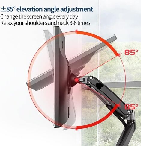F100A Monitor Desk Mount Full Motion 360 قم بتدوير ذراع شاشة الدوران مع نابض الغاز لمدة 39 ؛ -35''''montors من 3 إلى 12 كجم in Saudi Arabia