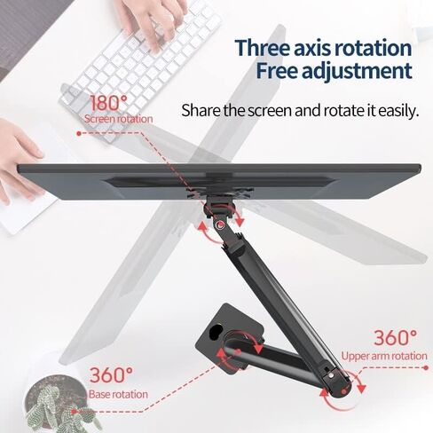 F100A Monitor Desk Mount Full Motion 360 قم بتدوير ذراع شاشة الدوران مع نابض الغاز لمدة 39 ؛ -35''''montors من 3 إلى 12 كجم in Saudi Arabia