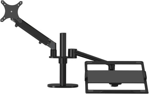 OL-3S Height Adjustable Desktop Dual Arm 17-32 Inch Monitor Holder+12-17 Inch Laptop Holder Stand Full Motion Mount Arm(Black) in Kuwait
