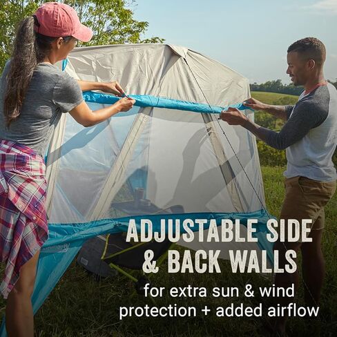 Coleman Portable Backpack Sun Shelter, 7x7ft Lightweight Sun Shade with Adjustable Walls & Pre-Attached Poles for Easy Setup, Great for Beach, Park, Sidelines, & More in Saudi Arabia
