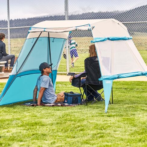 Coleman Portable Backpack Sun Shelter, 7x7ft Lightweight Sun Shade with Adjustable Walls & Pre-Attached Poles for Easy Setup, Great for Beach, Park, Sidelines, & More in Saudi Arabia