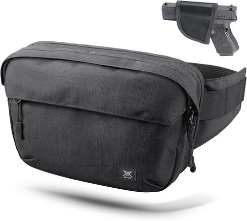 Tactical CCW Fanny Pack, EDC Belt Bag with Holster, Conceal Carry Bag for Men, Adjustable Hiking Waist Pack in Kuwait