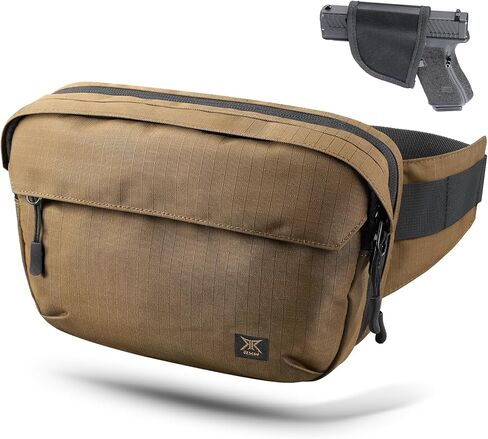 Tactical CCW Fanny Pack, EDC Belt Bag with Holster, Conceal Carry Bag for Men, Adjustable Hiking Waist Pack in Kuwait