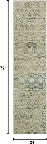 سجادة عداء Mohawk Home Prale باللون الأزرق الهندسي (2 × 5 بوصة). in Kuwait