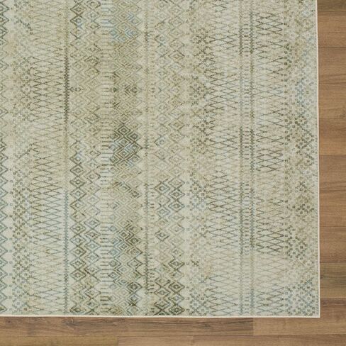 سجادة عداء Mohawk Home Prale باللون الأزرق الهندسي (2 × 5 بوصة). in Kuwait