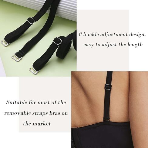 BOROLA Elastic Adjustable Removable Lingerie Straps 10mm Width Cotton Replacement Sexy Bra Shoulder Strap(4Pairs， Light Color Series) in Saudi Arabia