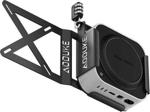 with Combination Security lock 2024 Mac Mini M4 VESA Computer Monitor Mount Bracket for Anti-theft Server Rack Extension Plate Adapter, Compatible 75X75/100X100MM Hole distance-AJM4GS-BWM in Kuwait